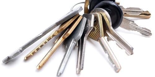 Keys on white background